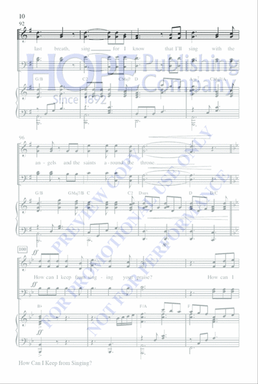 How Can I Keep From Singing? Choir scores gallery preview page 10