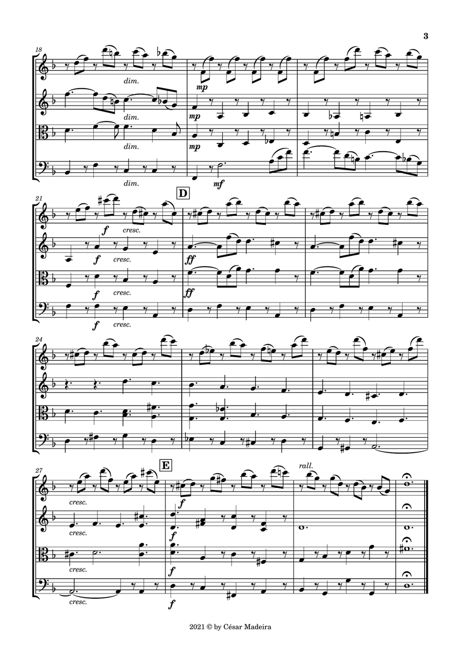 Lacrimosa from Requiem by Mozart - String Quartet (Full Score and Parts) String Quartet scores gallery preview page 4