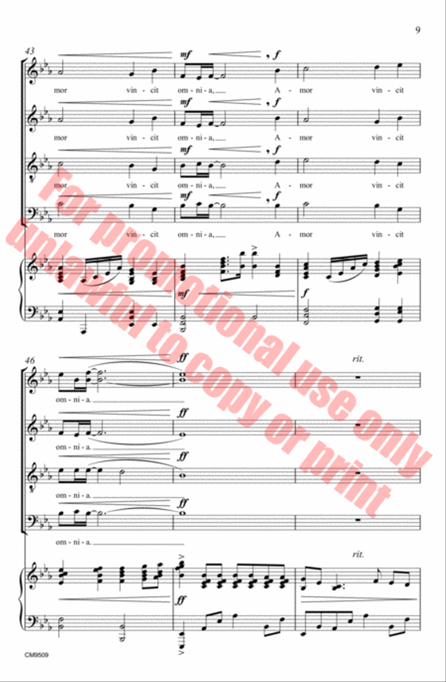 Amor Vincit Omnia 4-Part scores gallery preview page 10