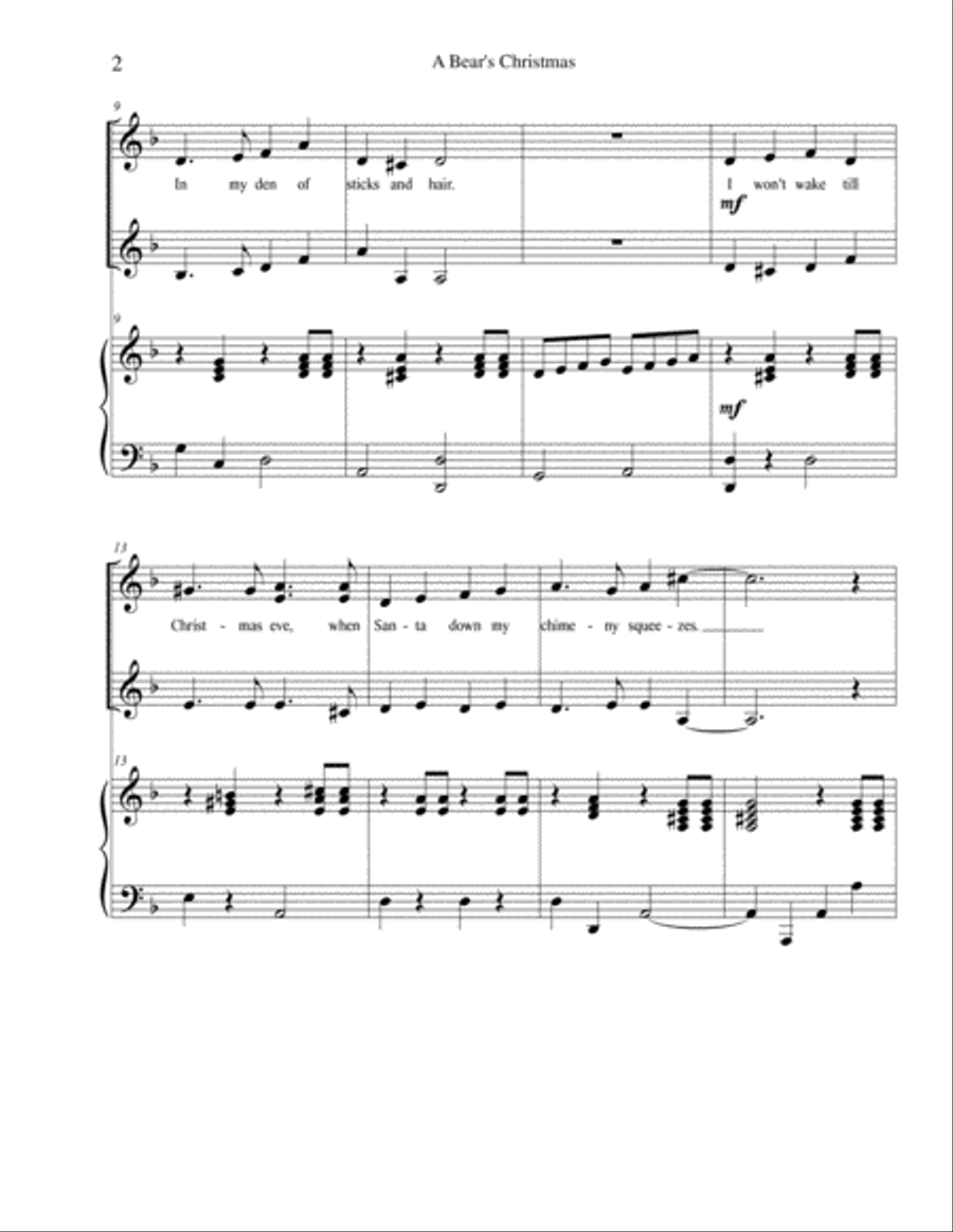 A Bear's Christmas, Op 10. SA scores gallery preview page 2