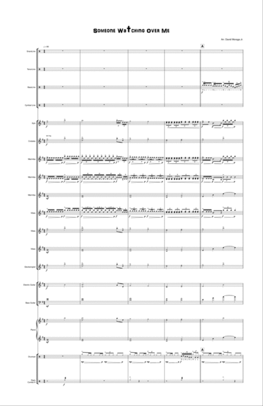 Someone watching over me (Indoor Drumline Show) Percussion Ensemble scores gallery preview page 1