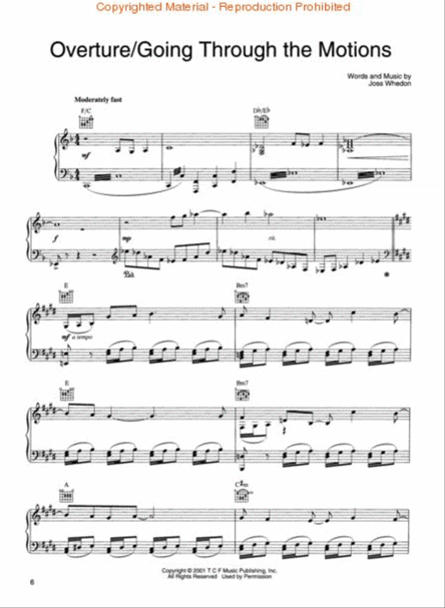 Buffy the Vampire Slayer – Once More with Feeling Piano, Vocal, Guitar scores gallery preview page 2