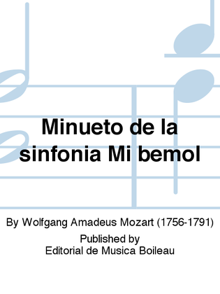 Book cover for Minueto de la sinfonia Mi bemol