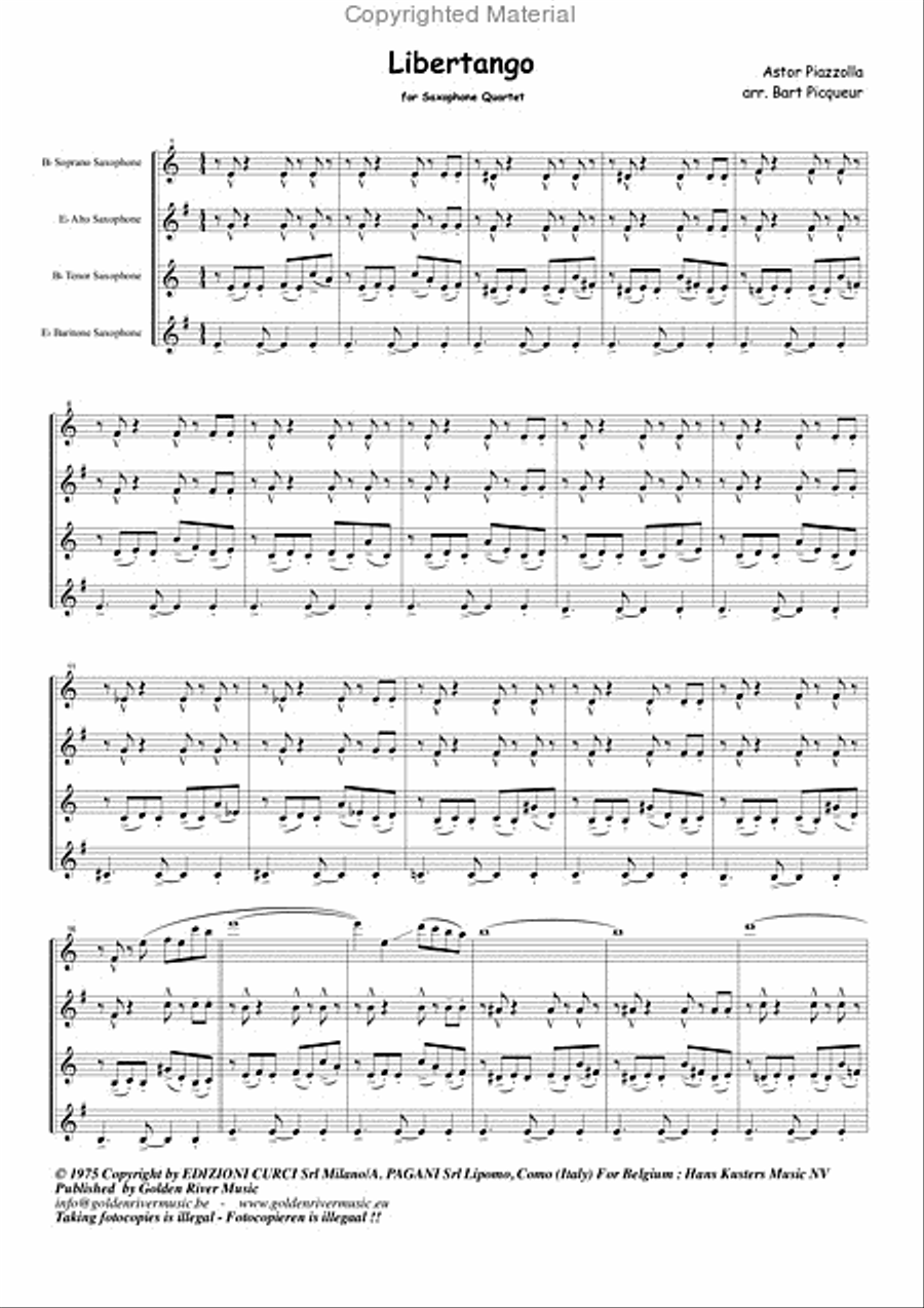 Sax quartet sheet shop music