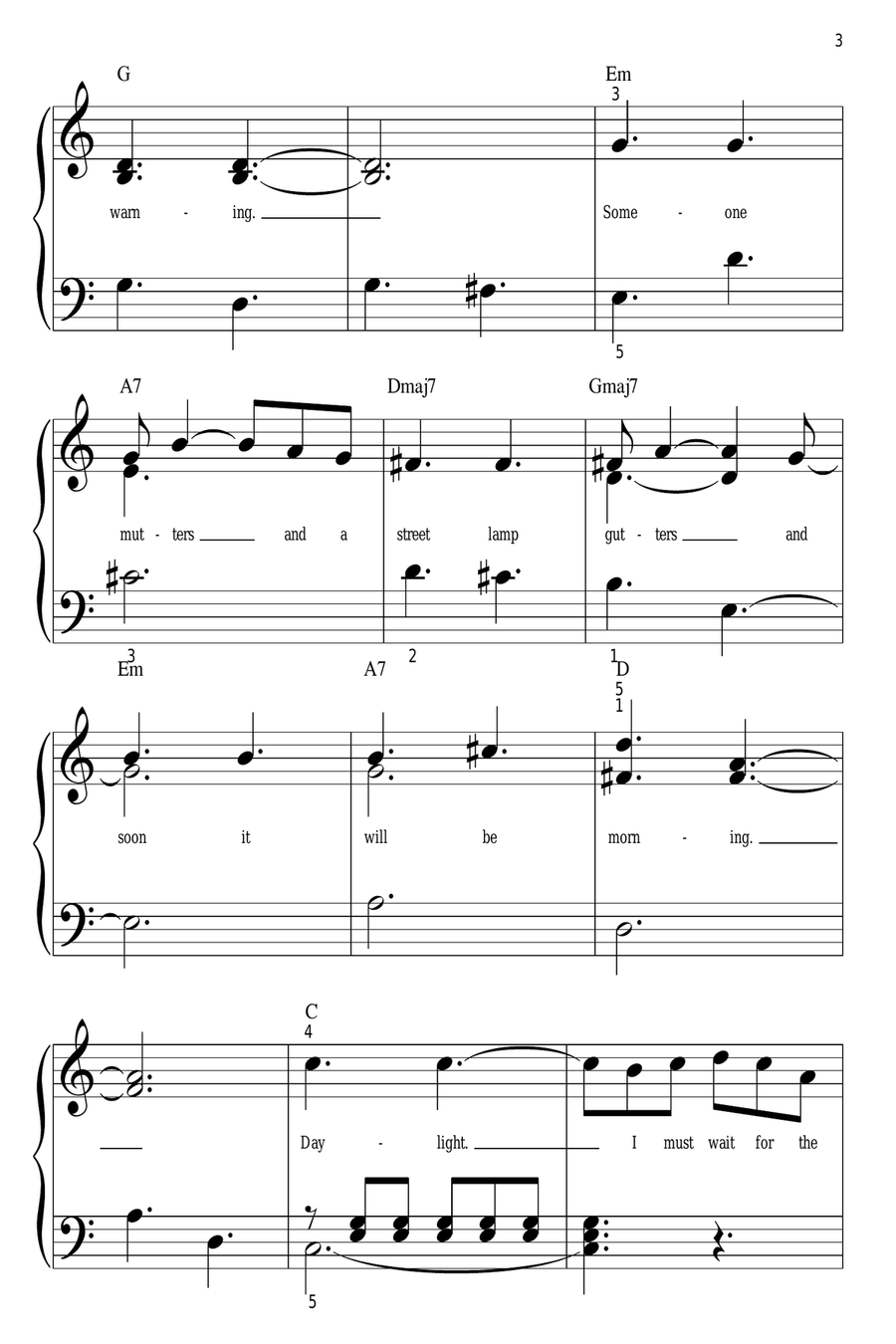 Memory (from Cats) Easy Piano scores gallery preview page 3