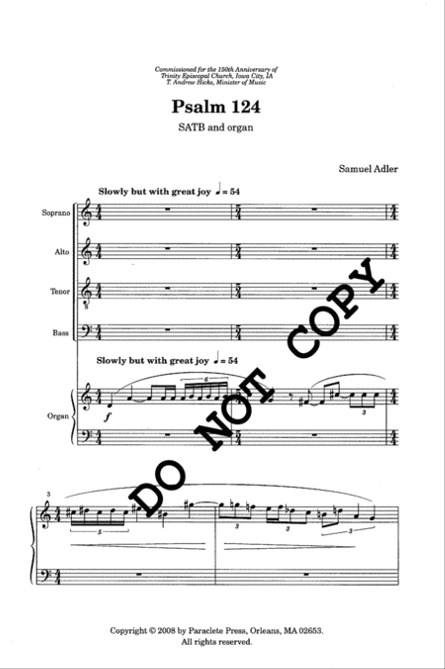Psalm 124 4-Part scores gallery preview page 2