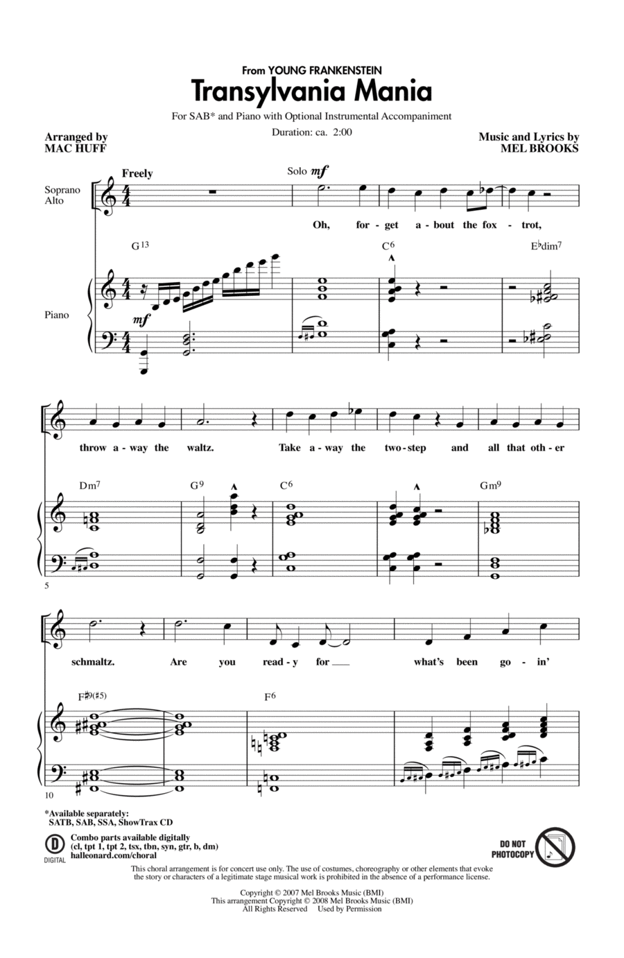 Transylvania Mania 3-Part scores gallery preview page 1