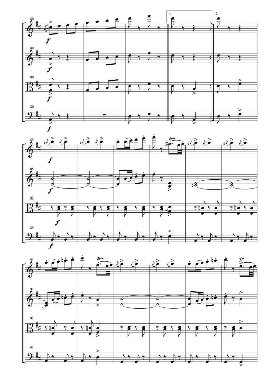 Tritsch-Tritsch Polka for String Quartet String Quartet scores gallery preview page 6