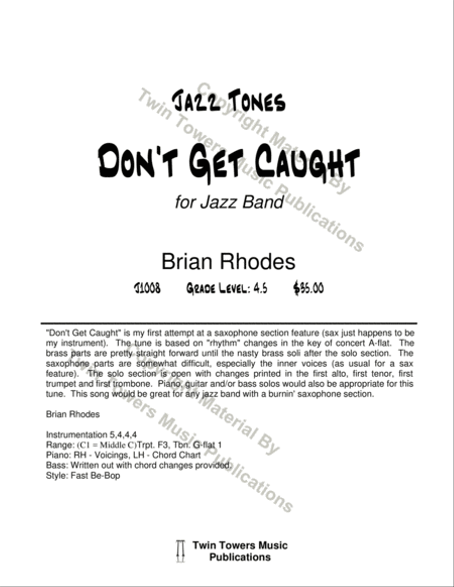 Don't Get Caught Don't Get Caught Jazz Ensemble scores gallery preview page 2