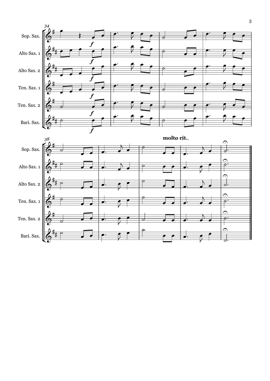 Eriskay Love Lilt - Saxophone sextet (SAATTB) by Traditional Woodwind Ensemble - Digital Sheet Music page 3