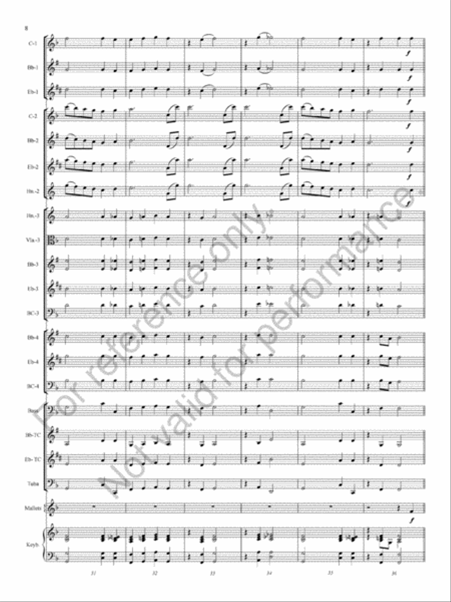 Blue Lake Reflections Blue Lake Reflections Concert Band scores gallery preview page 9