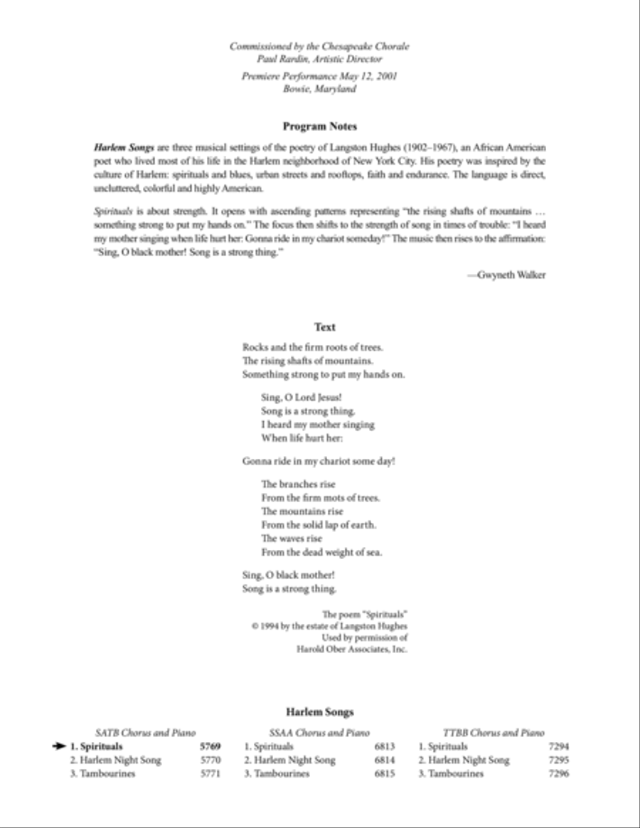Spirituals from Harlem Songs 4-Part scores gallery preview page 2