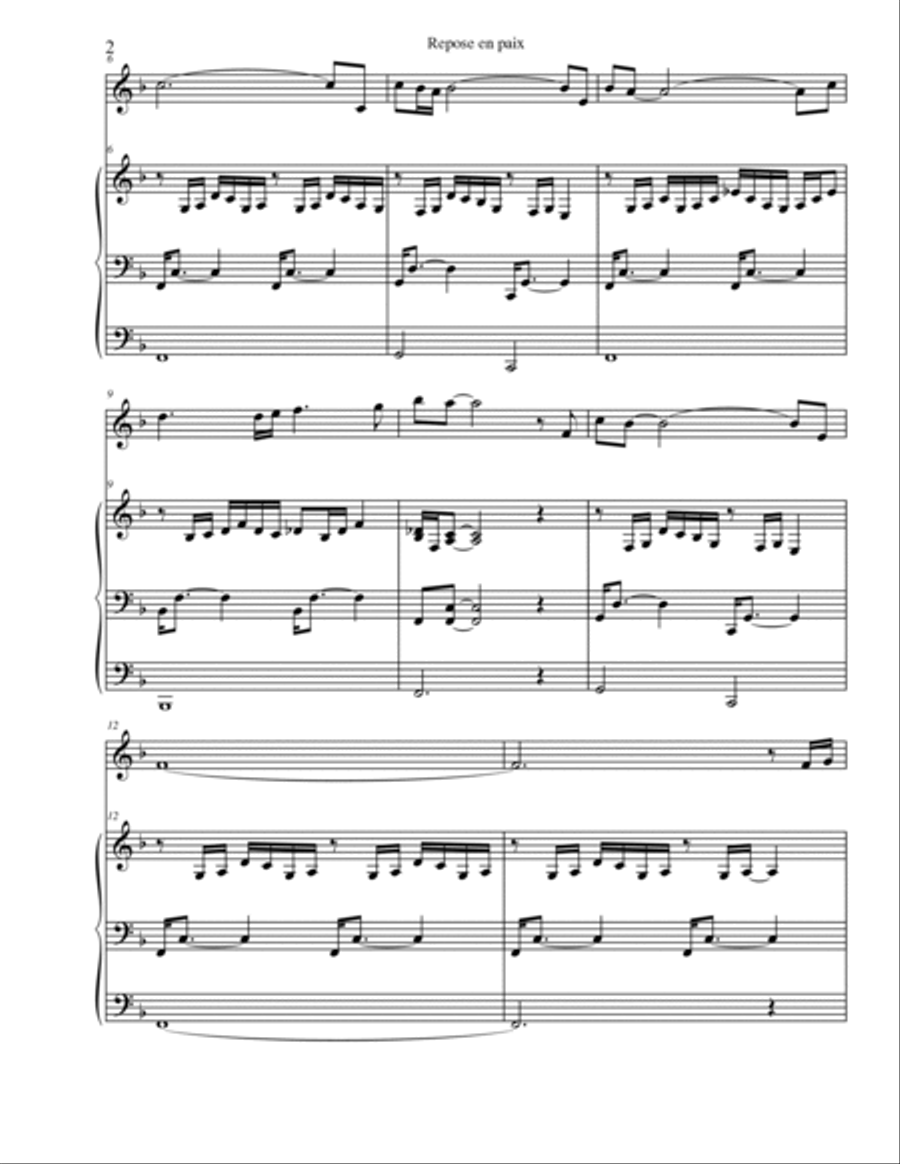 Rest In Peace (For Violin and Organ) Violin Solo scores gallery preview page 2
