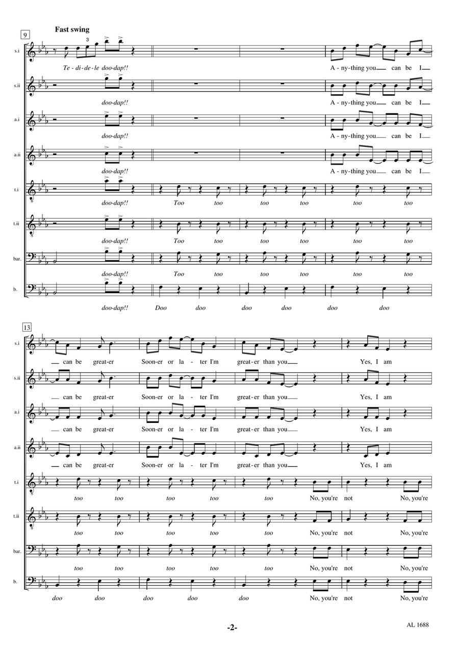 Anything You Can Do (I Can Do Better) Choir scores gallery preview page 2