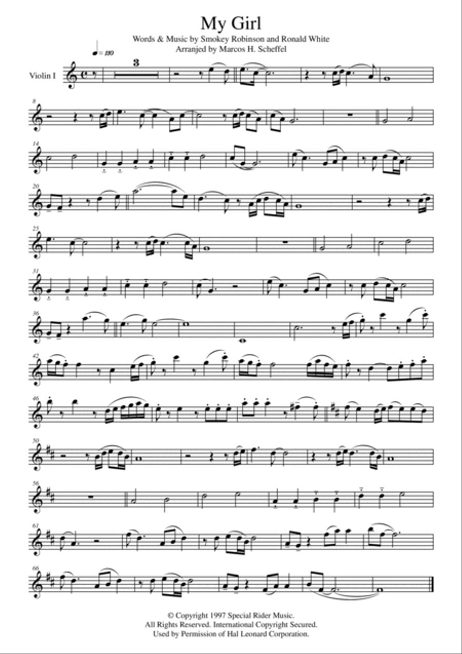 My Girl String Quartet scores gallery preview page 6