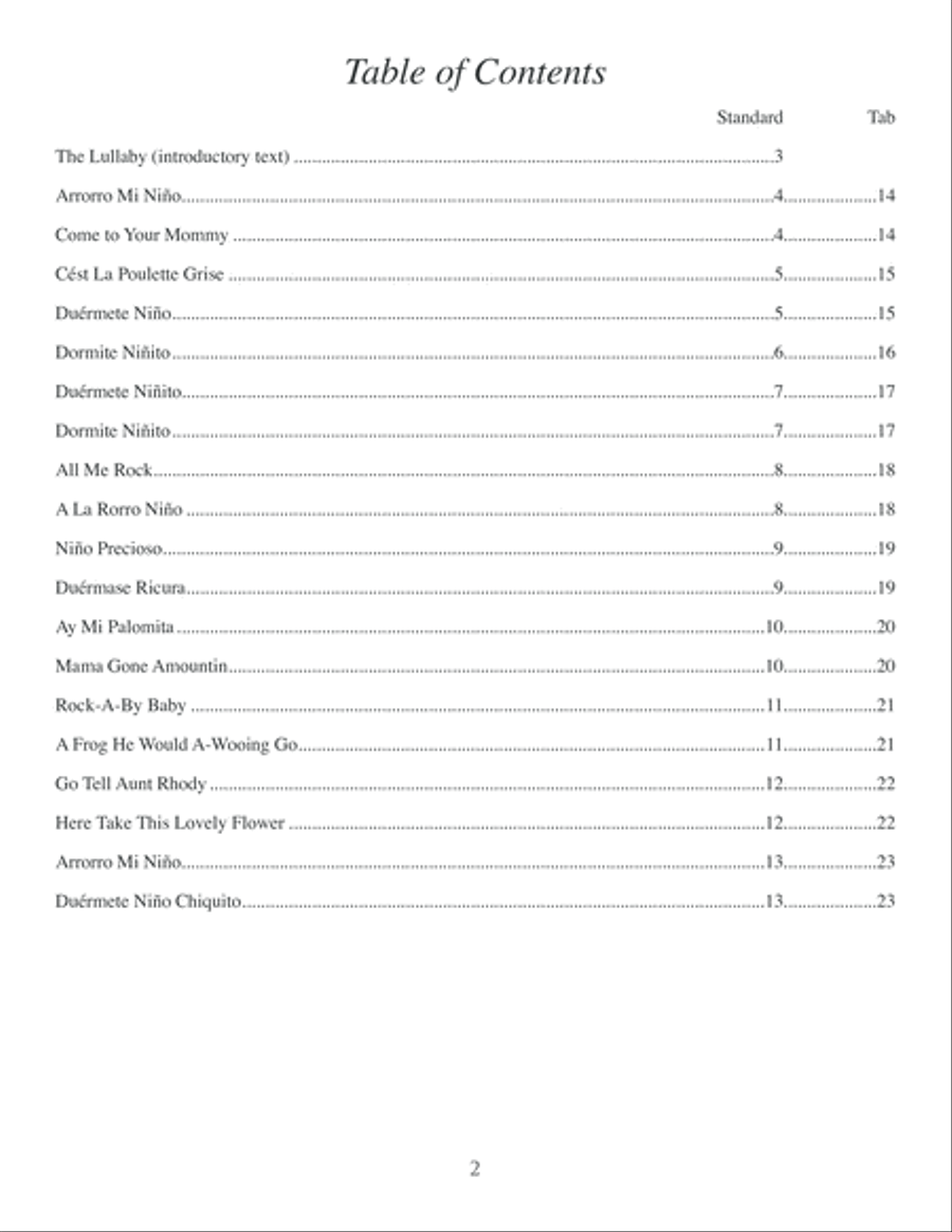 Lullabies of the Americas Acoustic Guitar scores gallery preview page 3