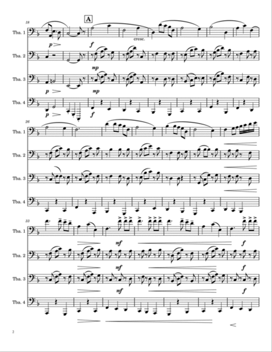 Intermezzo from Cavalleria Rusticana - Tuba Quartet Tuba Quartet scores gallery preview page 3