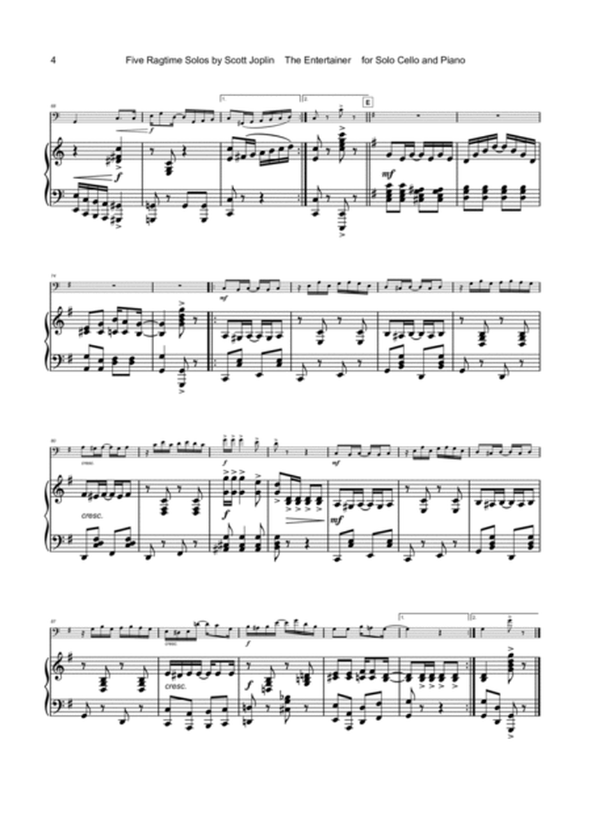 Five Ragtime Solos by Scott Joplin for Cello and Piano