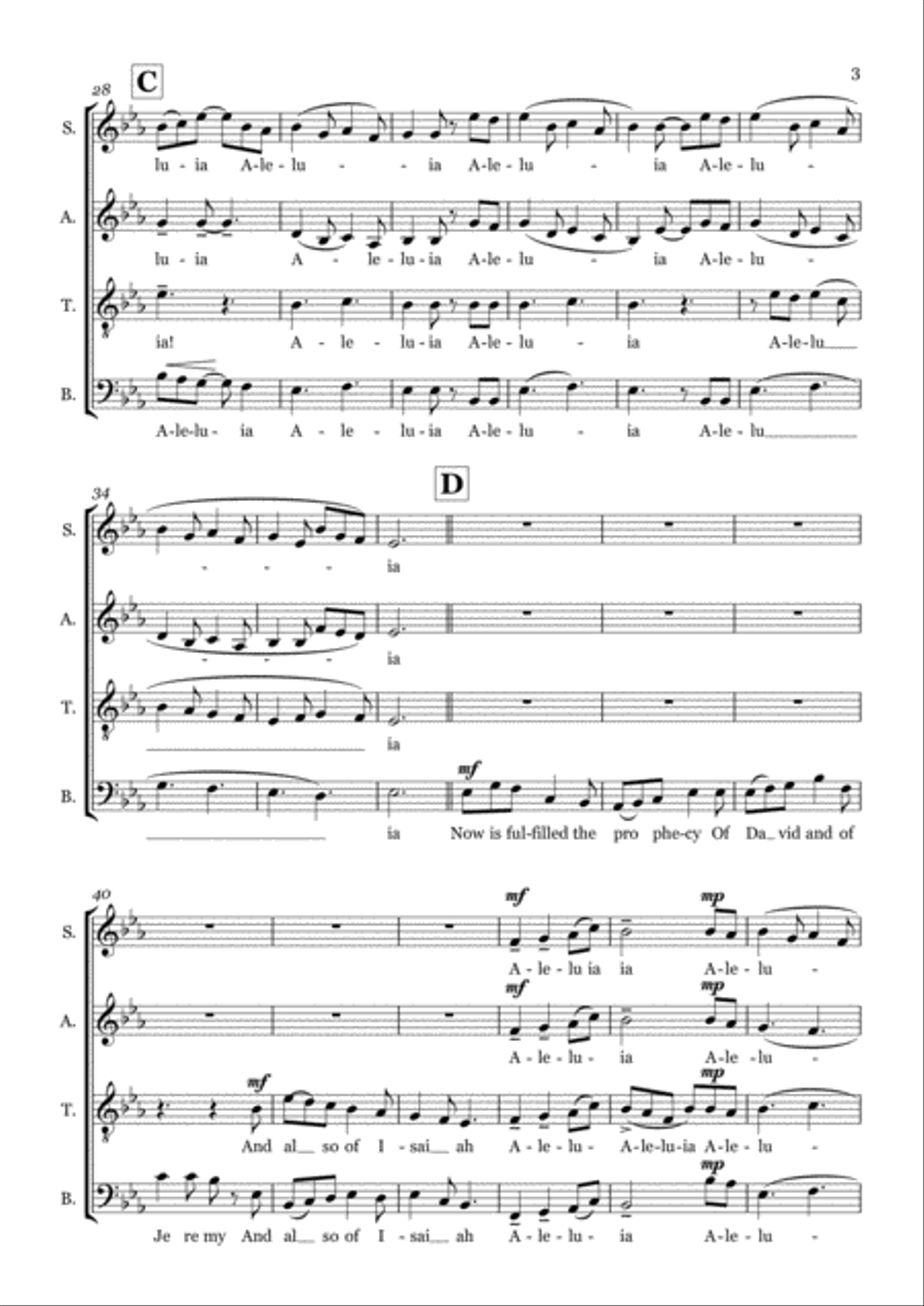 Alleluia! A new work is come on hand - SATB choir 4-Part scores gallery preview page 3