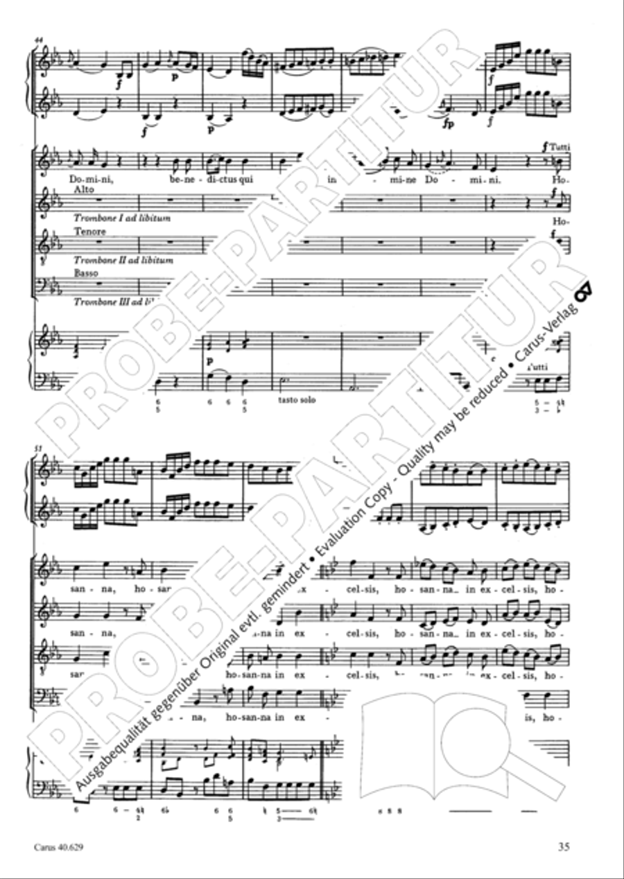 Missa brevis in B flat major 4-Part scores gallery preview page 36