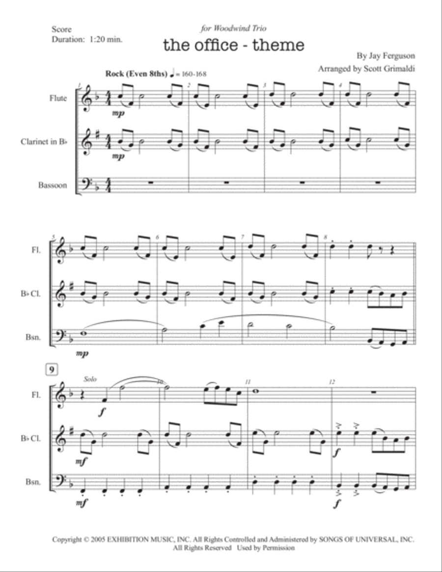 The Office - Theme Woodwind Trio scores gallery preview page 2