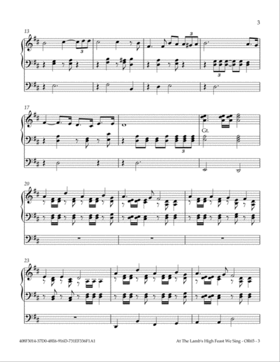 At The Lamb's High Feast We Sing Organ Solo scores gallery preview page 3