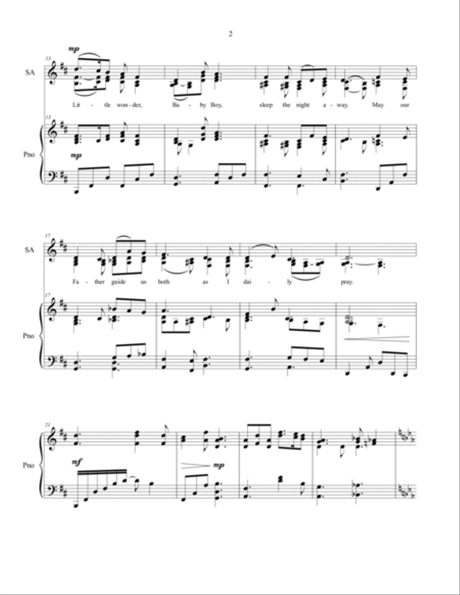 Little Wonder (Mary's Lullaby), SSA Women's Choir - Christmas SSA scores gallery preview page 3