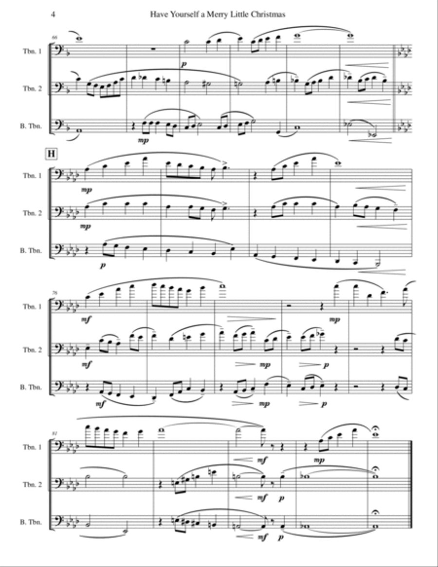 Have Yourself A Merry Little Christmas Trombone Trio scores gallery preview page 4