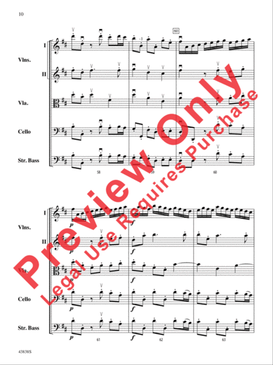 Royal Fireworks Overture String Orchestra scores gallery preview page 11