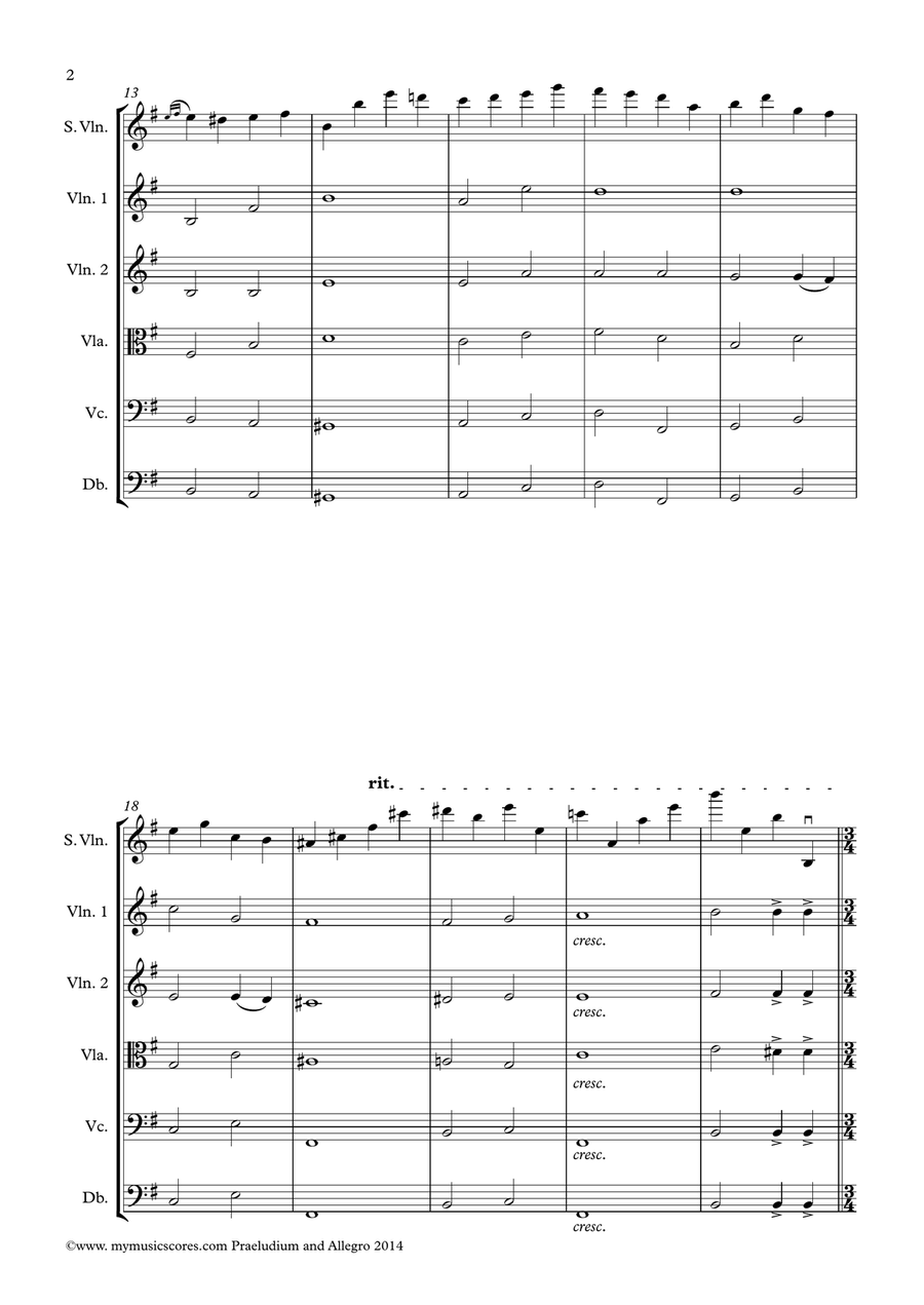 Kreisler Praeludium and Allegro for Violin and String Orchestra String Orchestra scores gallery preview page 3