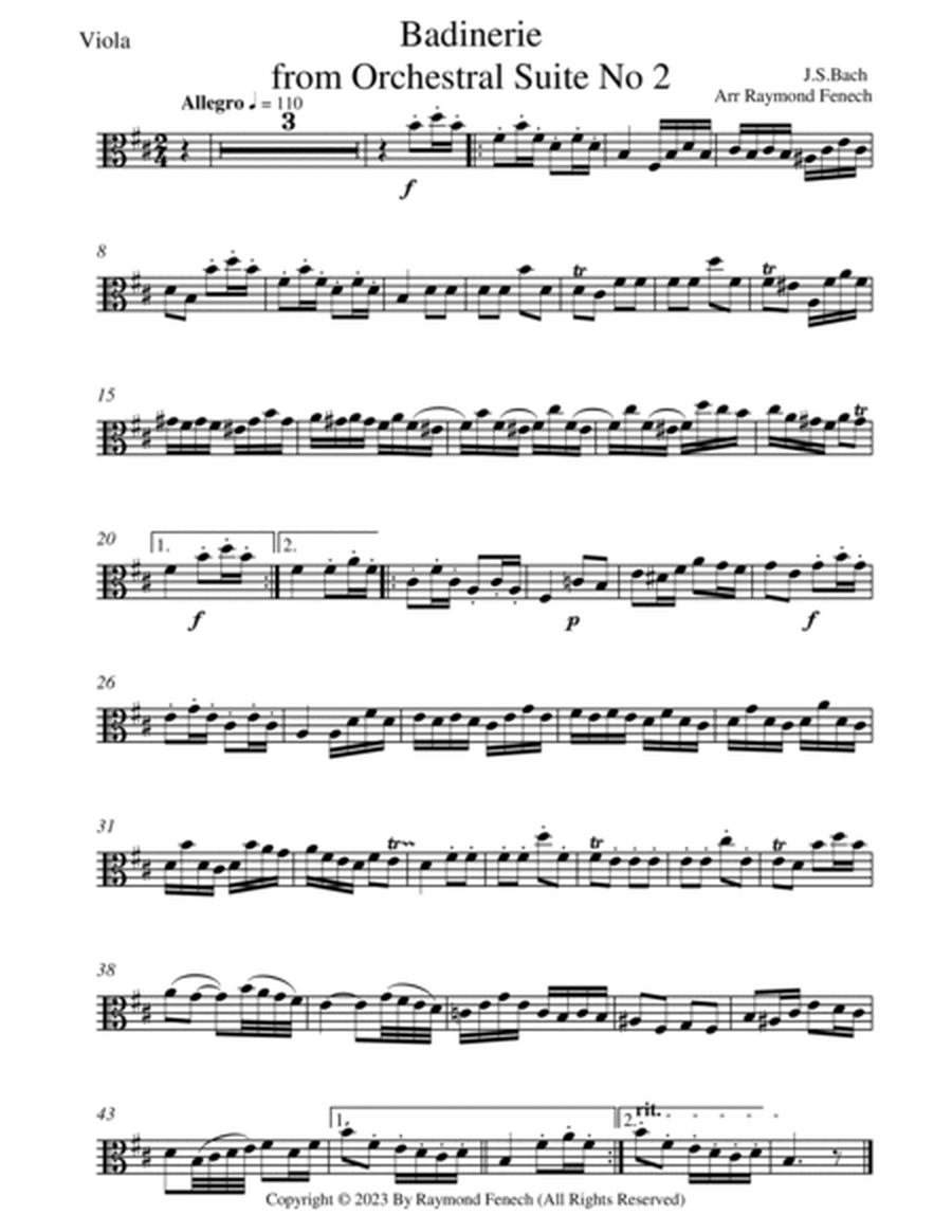 Badinerie - J.S.Bach - for Viola and Piano image number null