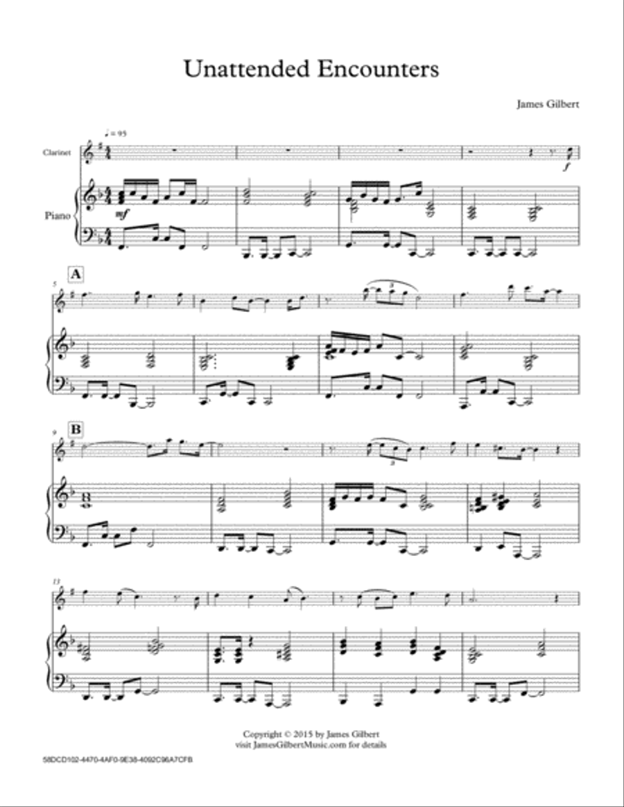 Unattendend Encounters Unattendend Encounters Clarinet Solo scores gallery preview page 1