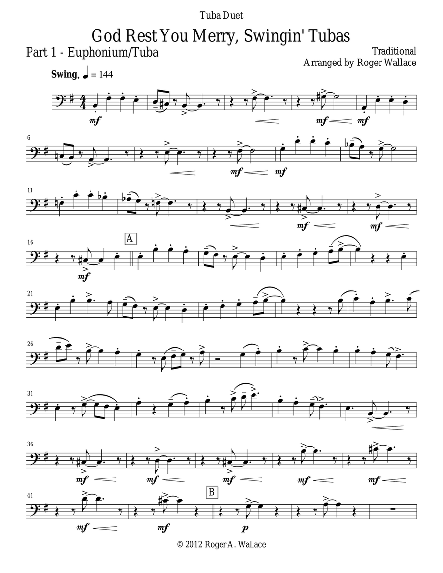 God Rest You Merry, Gentlemen (Tuba Duet) Brass Duet scores gallery preview page 6