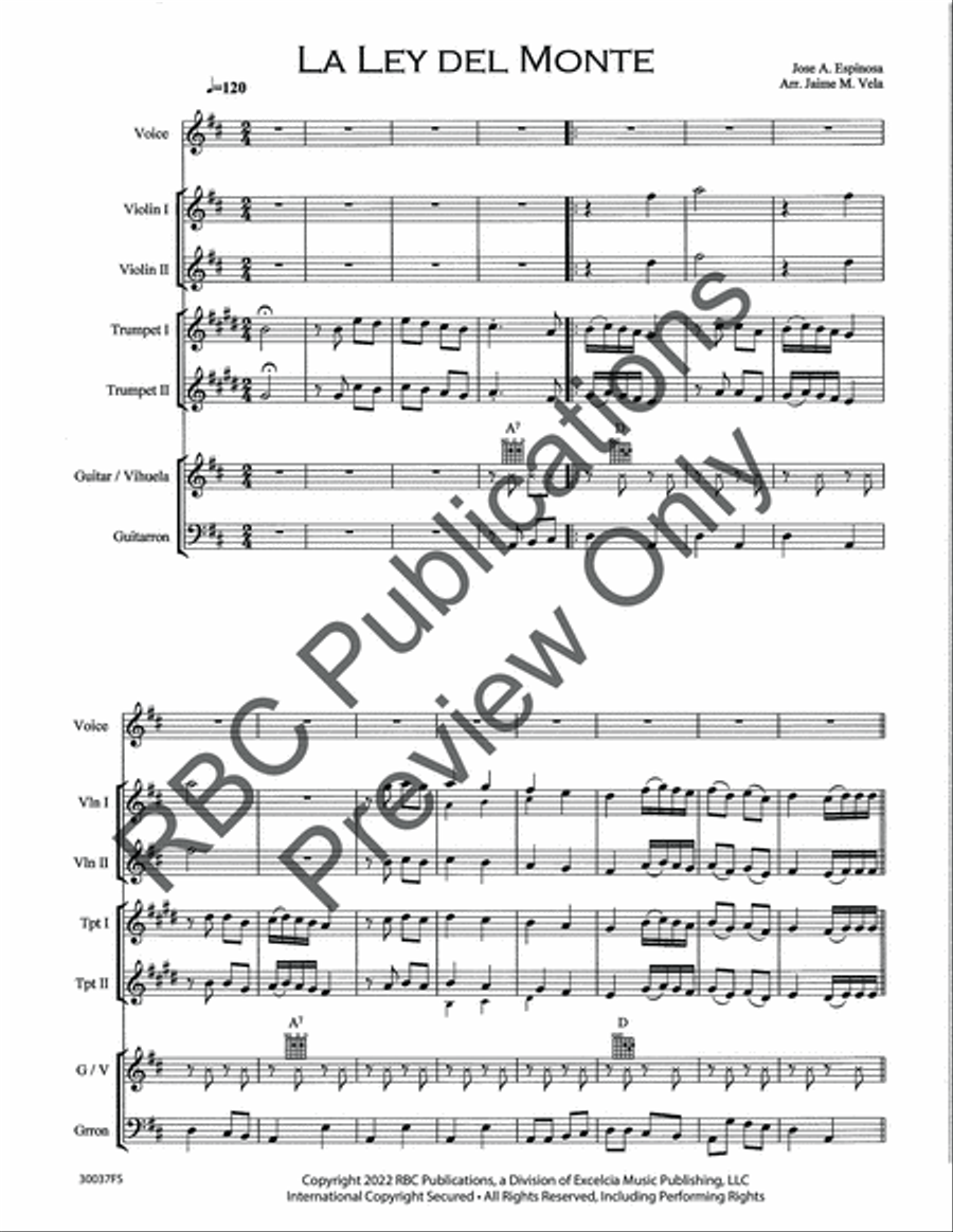 La Ley Del Monte Mariachi (Score) Voice scores gallery preview page 3