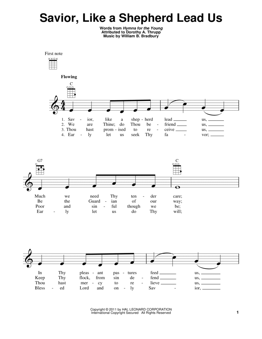Savior, Like A Shepherd Lead Us Ukulele scores gallery preview page 1