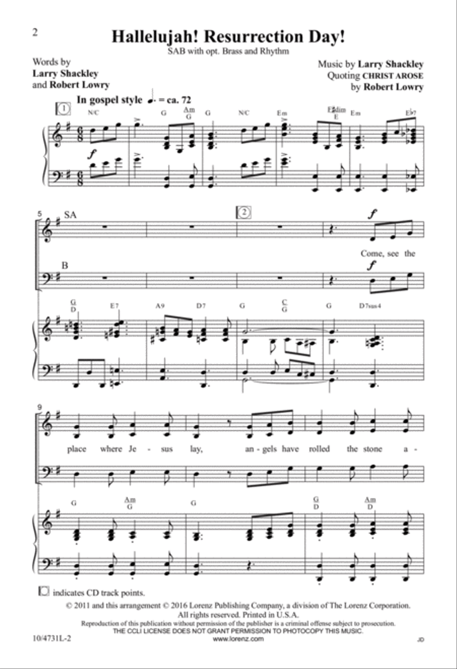 Hallelujah! Resurrection Day! 3-Part scores gallery preview page 2