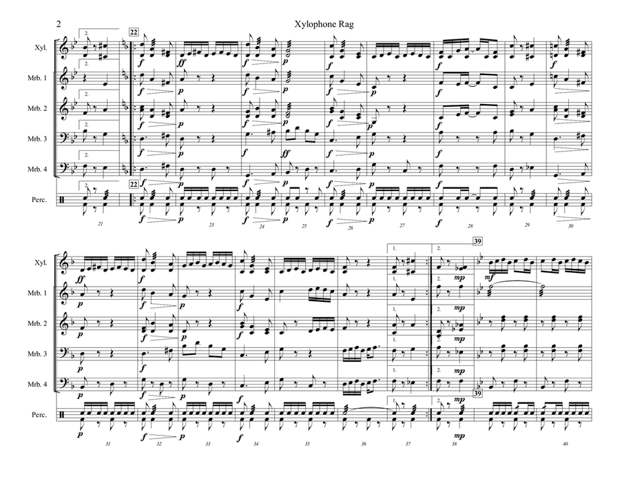 Xylophone Rag Percussion Ensemble Digital Sheet Music Sheet