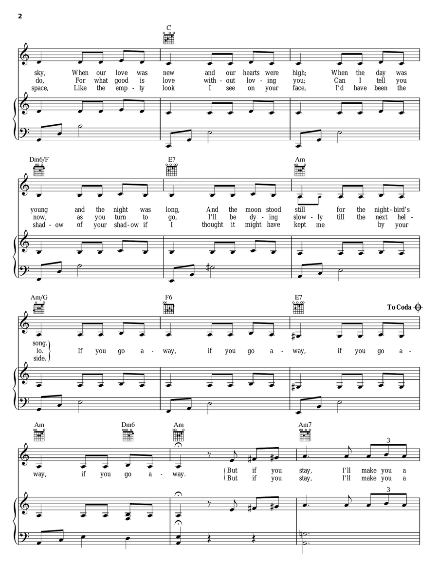 If You Go Away Guitar scores gallery preview page 2
