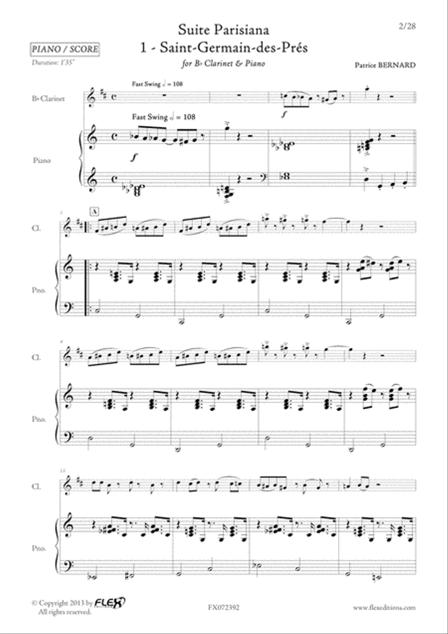 Suite Parisiana Suite Parisiana B-Flat Clarinet scores gallery preview page 2