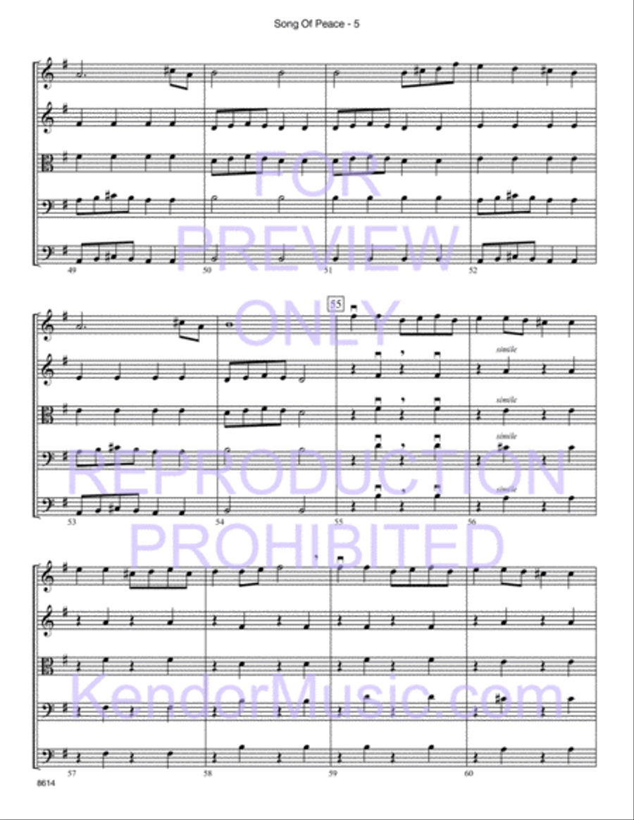 Song Of Peace (Lo Yisa Goy) String Orchestra scores gallery preview page 6