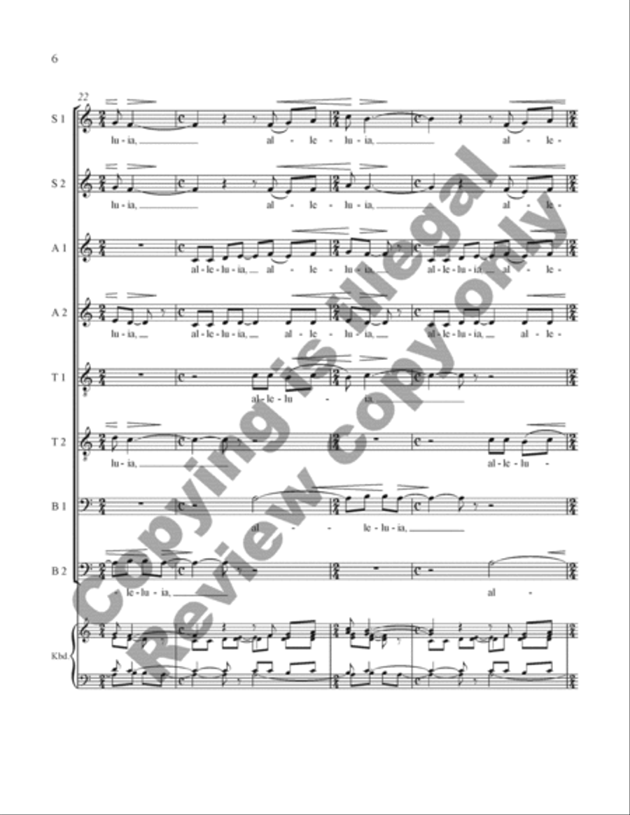 Alleluia for SSAATTBB Chorus Unaccompanied SSAATTBB scores gallery preview page 7