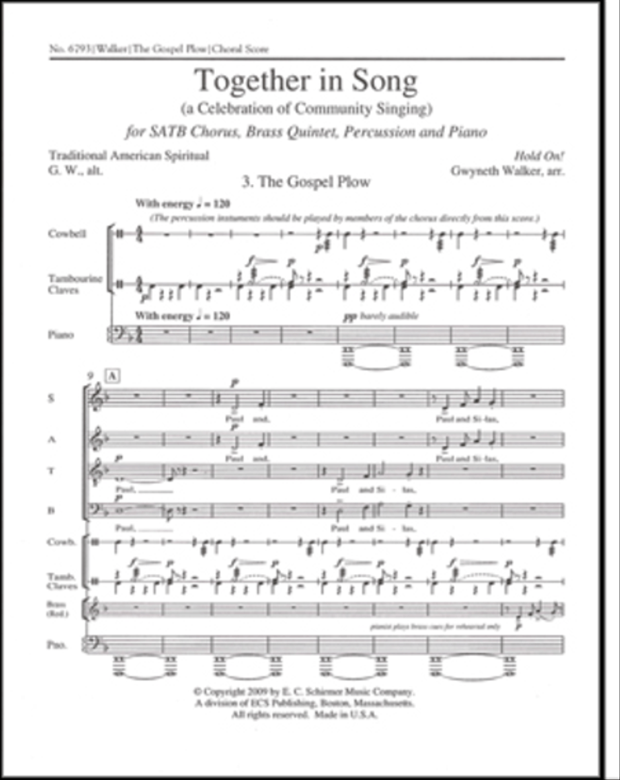 Together in Song: 3. The Gospel Plow 4-Part scores gallery preview page 1