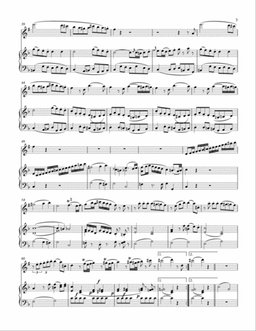 Allegro from Oboe Quartet K.370 (Clarinet Solo) Oboe scores gallery preview page 3