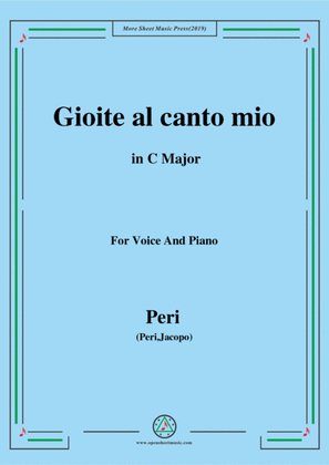Book cover for Peri-Gioite al canto mio in C Major,ver.1,from 'Euridice',for Voice and Piano