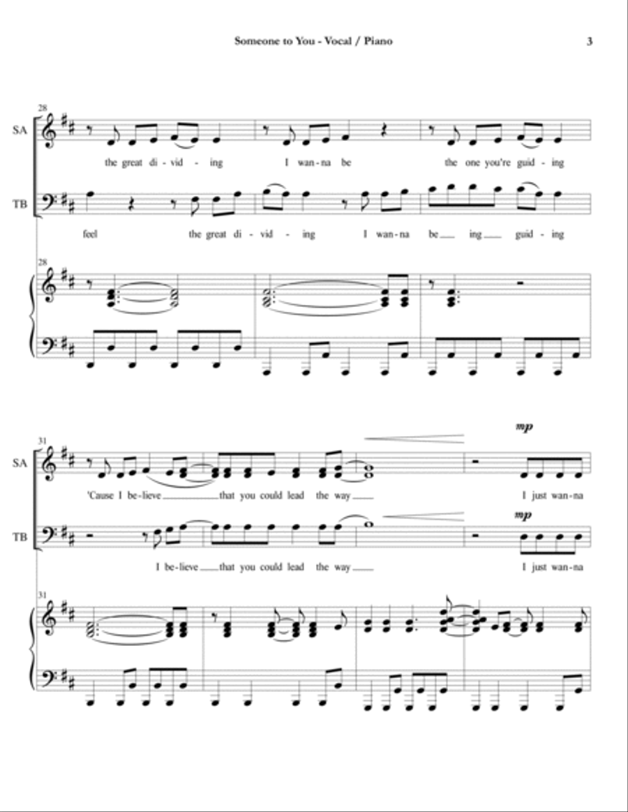 Someone To You 4-Part scores gallery preview page 3