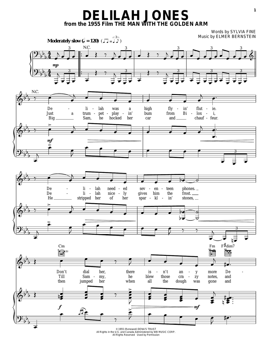Delilah Jones Piano, Vocal, Guitar scores gallery preview page 1