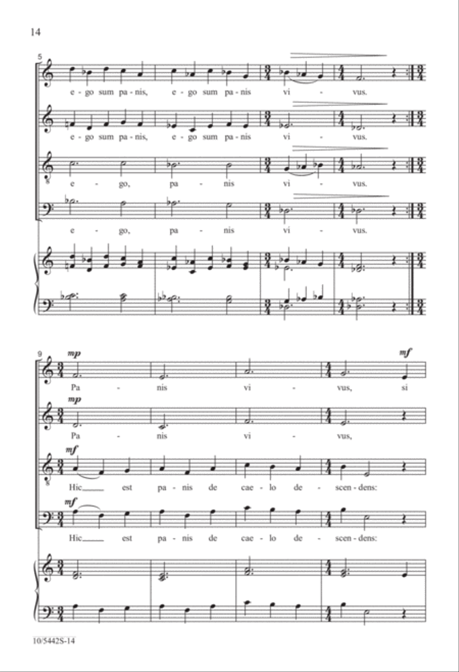 Five Short Communion Motets 4-Part scores gallery preview page 14