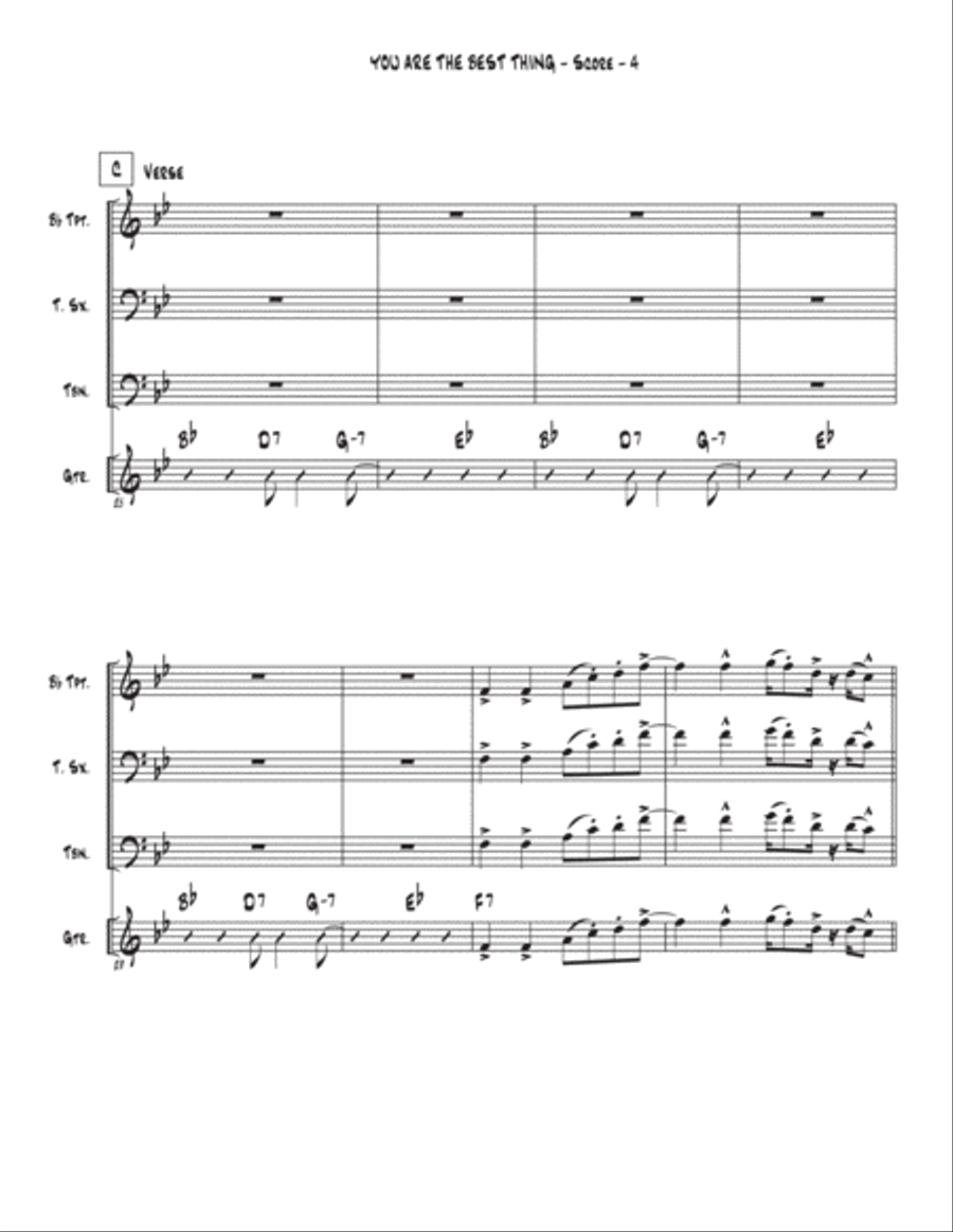 You Are The Best Thing You Are The Best Thing Tenor Saxophone scores gallery preview page 4