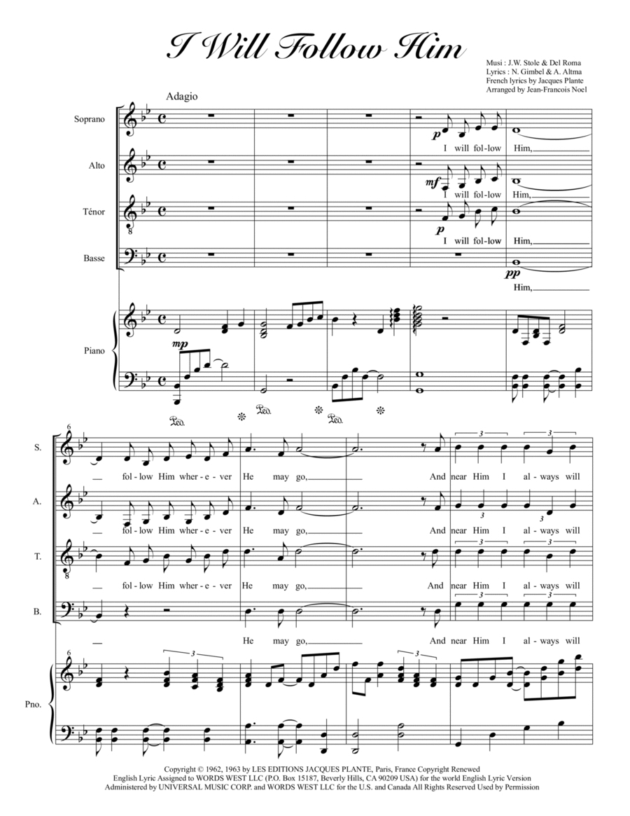 I Will Follow Him (i Will Follow You) 4-Part scores gallery preview page 1