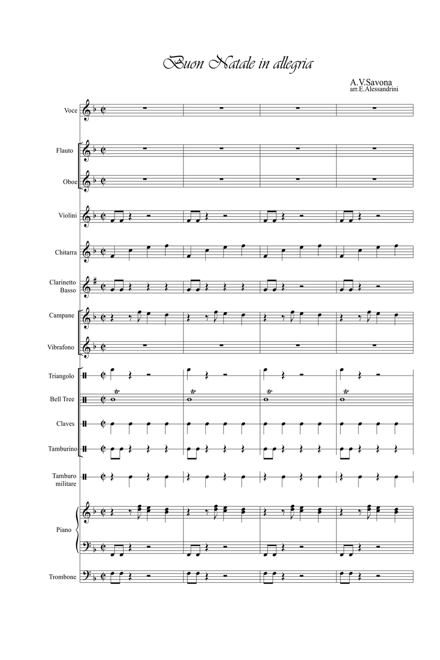 Buon Natale in allegria - Score Only Large Ensemble scores gallery preview page 1